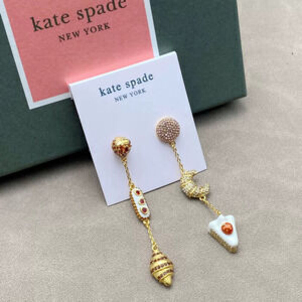 kate spade Copper Plated Cake Croissant Necklace Earrings Set